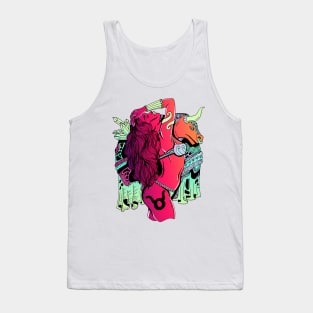 Blue Red Blend Taurus Beauty Tank Top